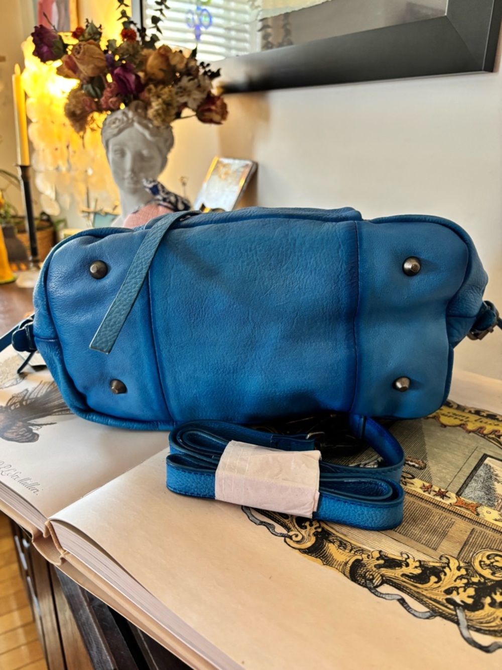 We The Free Baby Emerson Tote Bag - Aqua Blue  - NWT- Free People - Picture 7 of 12